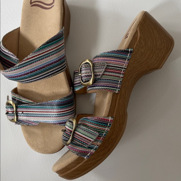 Dansko Women’s Shoes Sophie Stripe Leather Slip On Slide Sandals size 9.5 - Picture 6 of 15